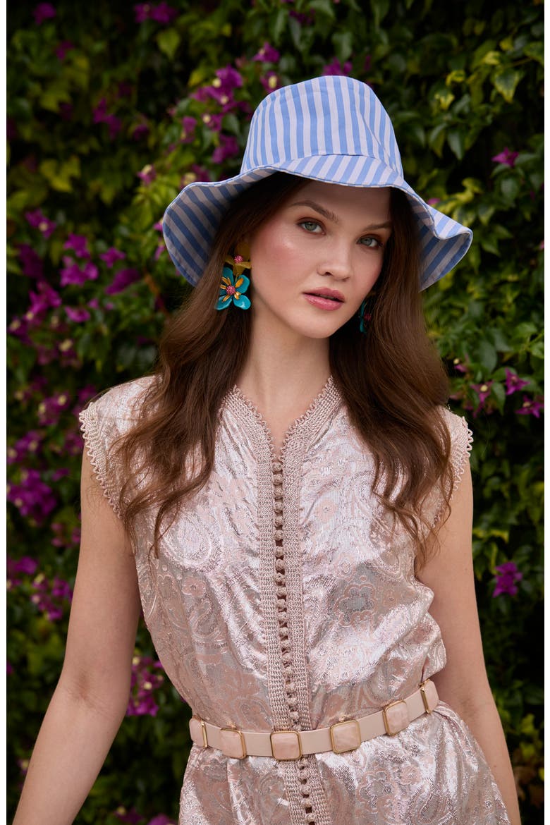 Sedona Seersucker Hat, Alternate, color, CAPRI STRIPE