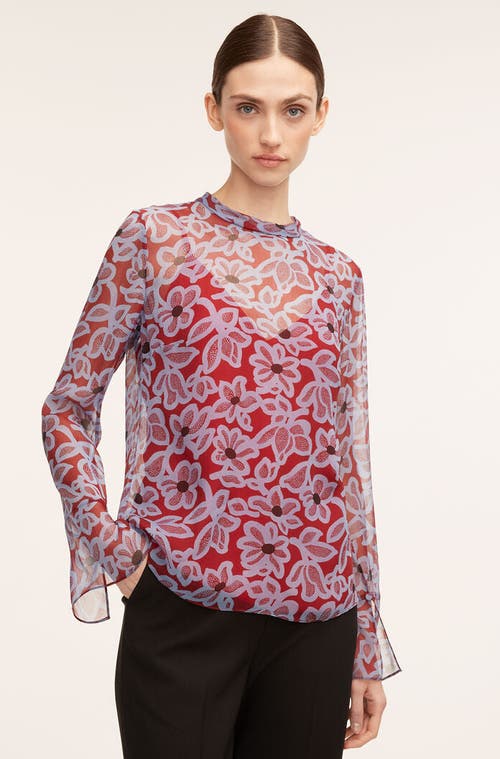 REBECCA TAYLOR REBECCA TAYLOR VERA FLEUR MOCK NECK SHELL BLOUSE
