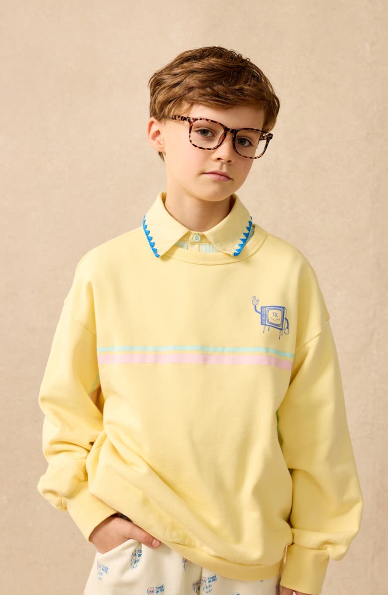 The Sunday Collective Kids' Television Weekend Organic Cotton Sweatshirt, Alternate, color, 