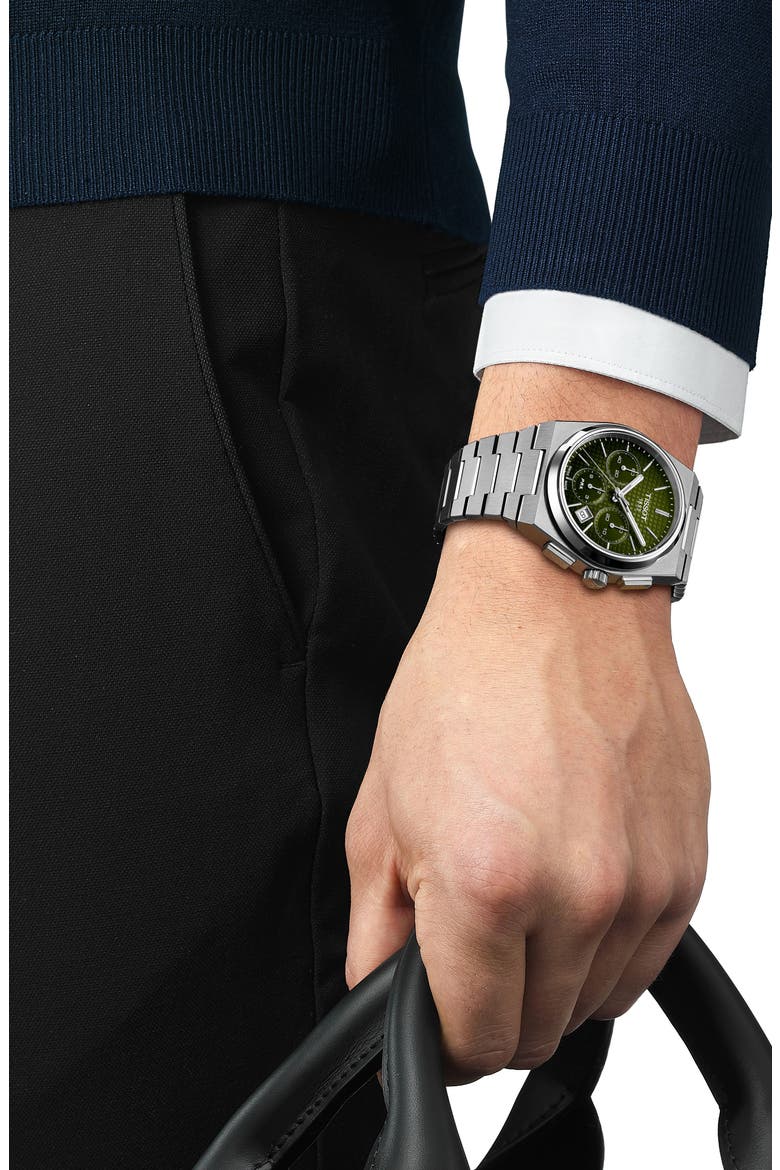 PRX Chronograph Bracelet Watch, 42mm, Alternate, color, GREEN
