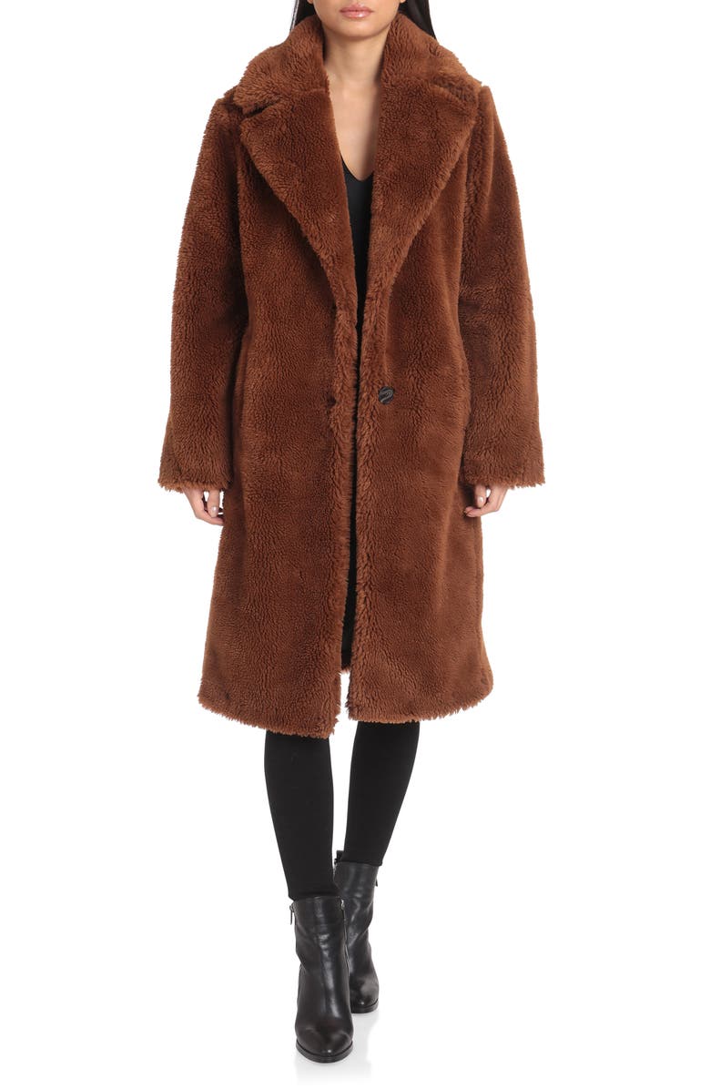 Avec Les Filles Teddy Faux Fur Coat, Main, color, 