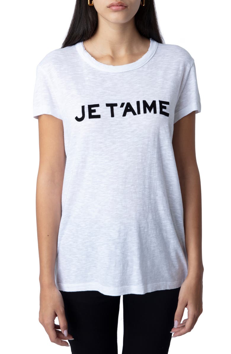 Zadig & Voltaire Je T'Aime Graphic T-Shirt, Main, color, 