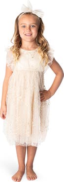 Popatu Floral Embroidered Ruffle Babydoll Dress