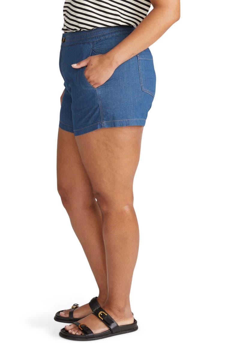 Capri Cotton Chambray Shorts, Alternate, color, ORION BLUE