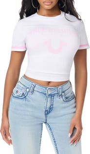 True Religion Faded Logo Graphic Baby Tee