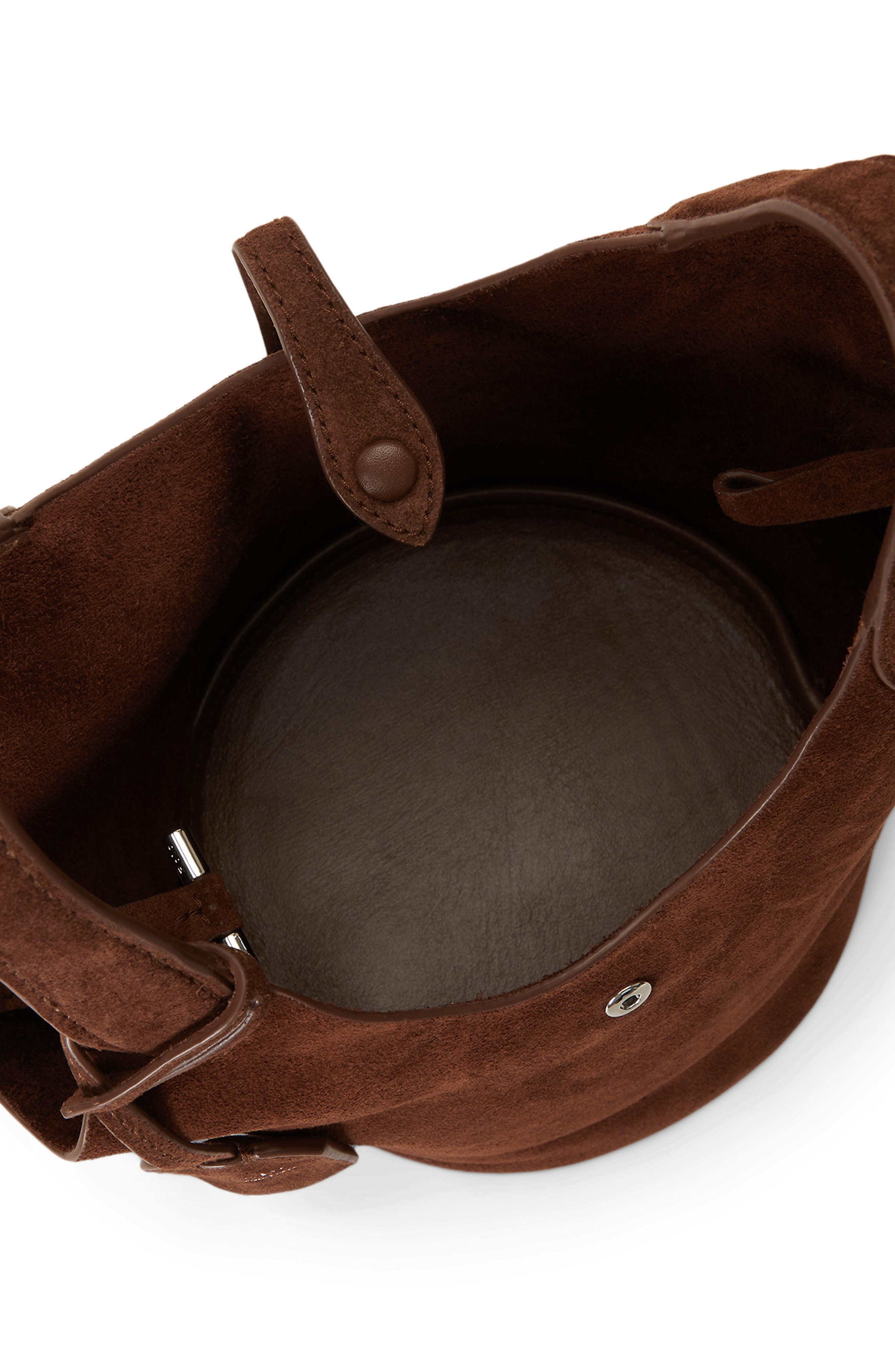 Polo Play Small Suede Tote, Alternate, color, BROWN