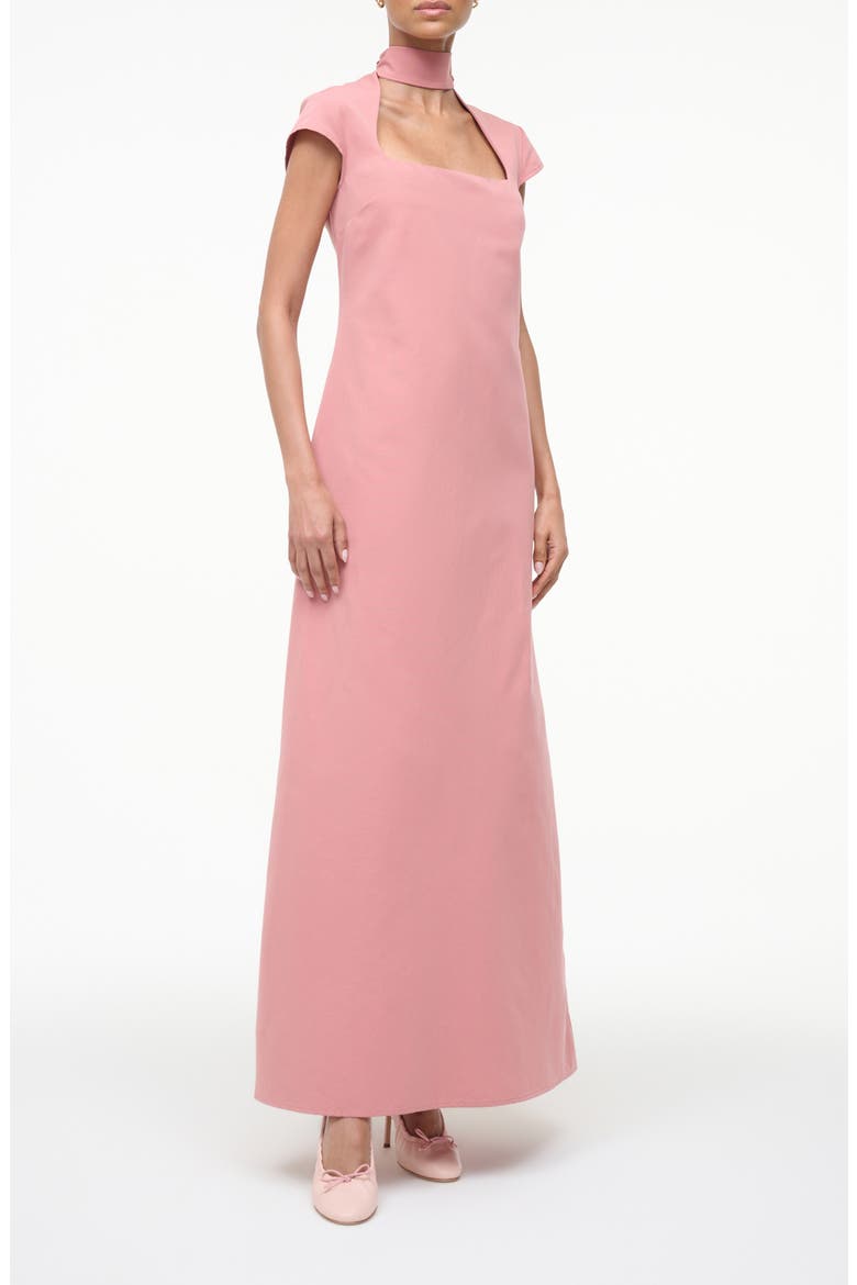 Ingrid Scarf Cap Sleeve A-Line Dress, Alternate, color, ROSEWATER