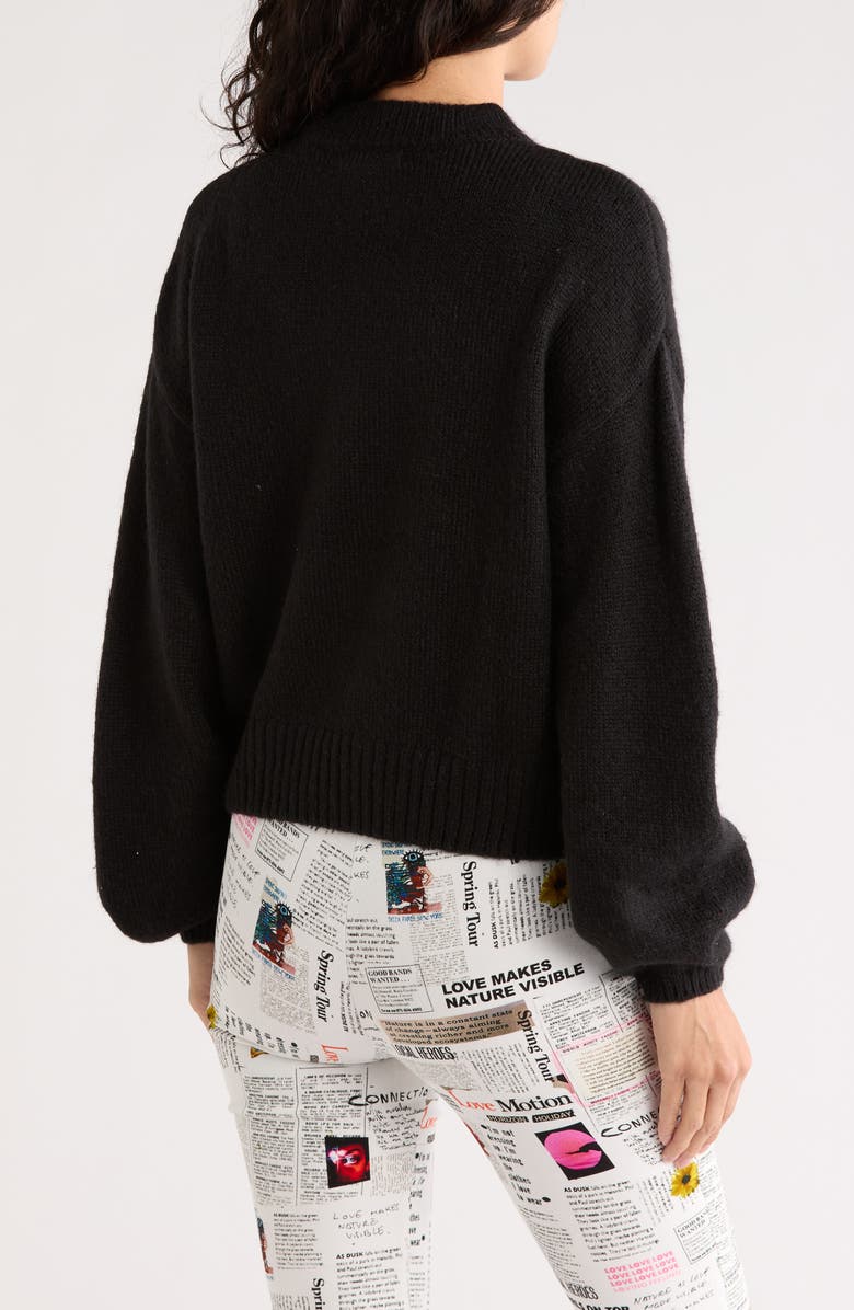 Desigual Butterfly Knit Sweater, Alternate, color, Black