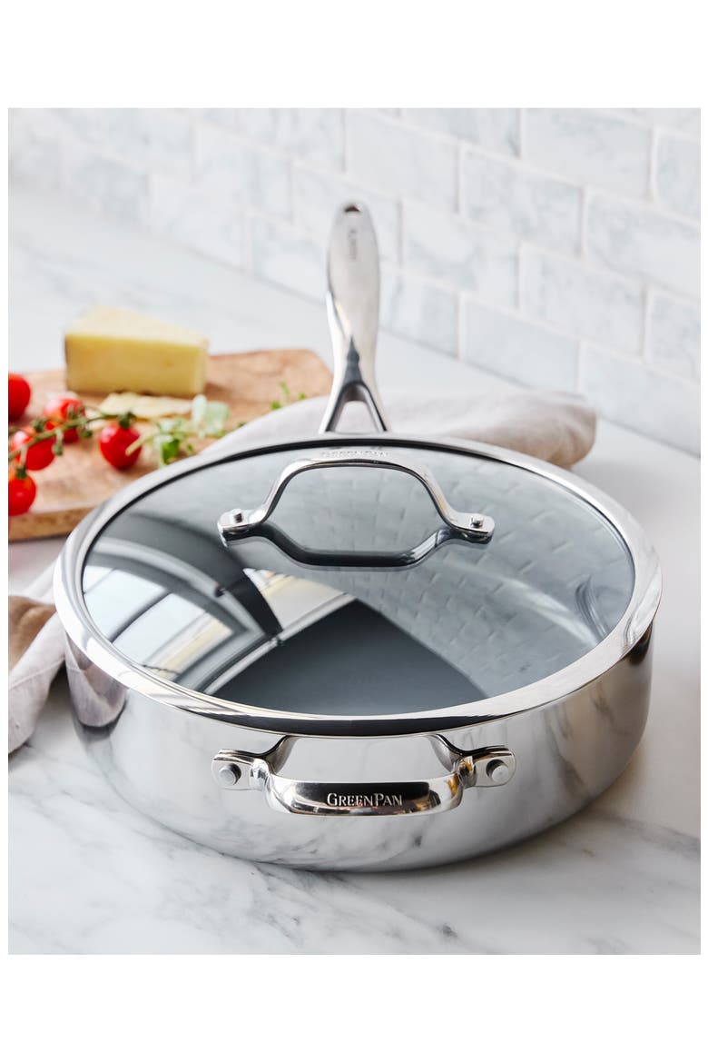 Valencia Stainless Steel Nonstick Sauté Pan & Lid, Alternate, color, STAINLESS STEEL