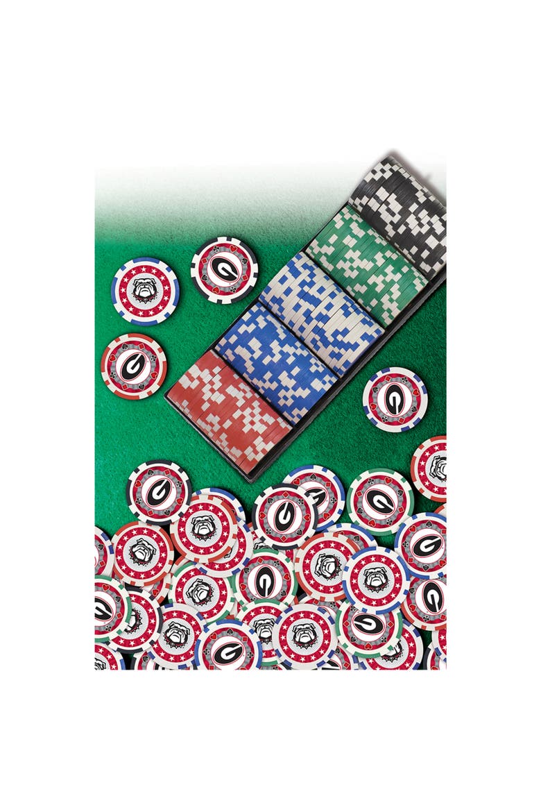 Georgia Bulldogs 100 Piece Poker Chips, Alternate, color, Multicolor