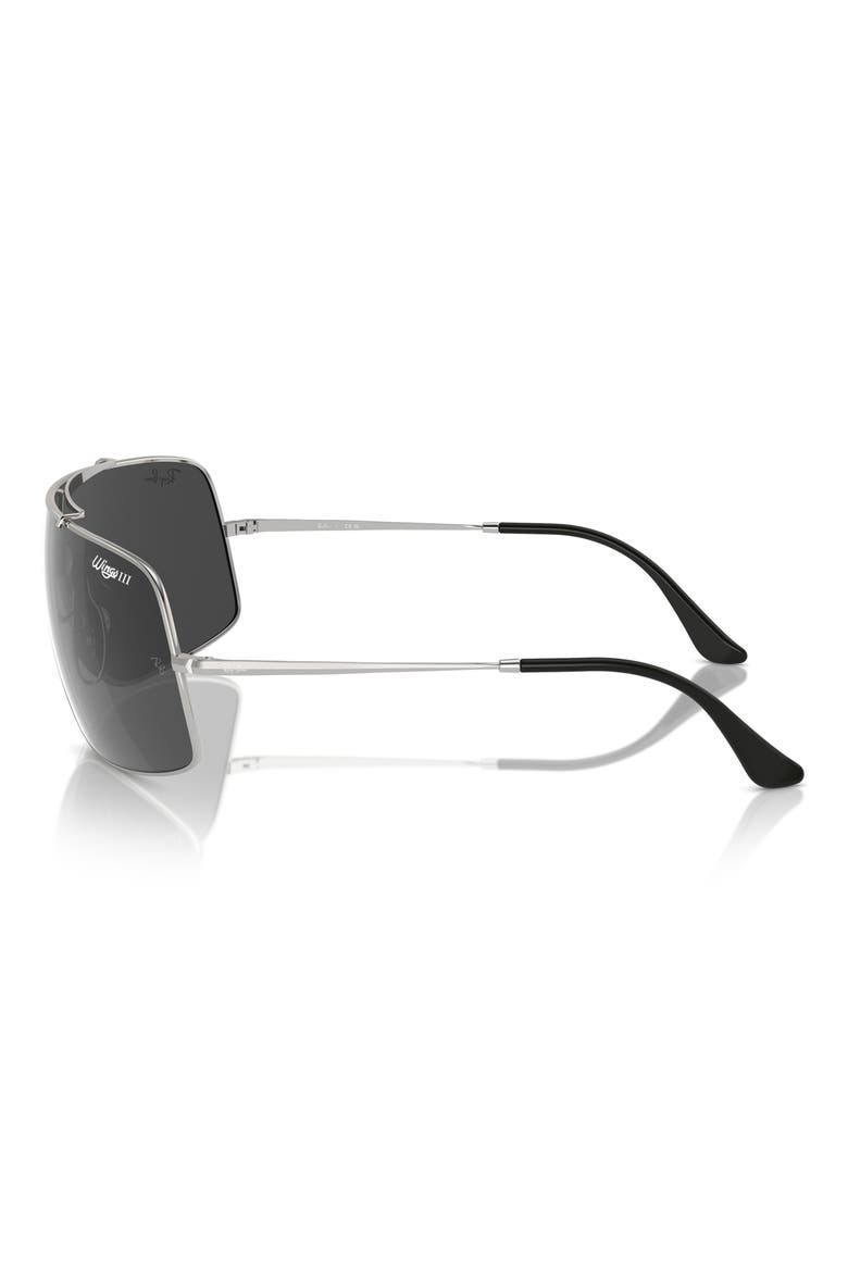 Wings III 136mm Square Wrap Sunglasses, Alternate, color, SILVER