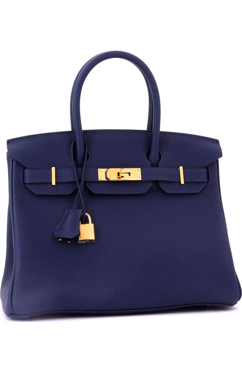 Pre-Owned Hermes Birkin Handbag Blue Togo with Gold Hardware 30, Alternate, color, Bleu Navy