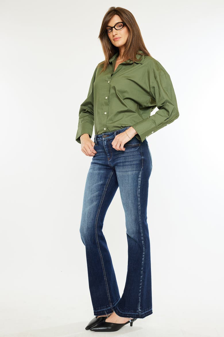 Rowan Mid Rise Flare Jeans, Alternate, color, Dark Wash