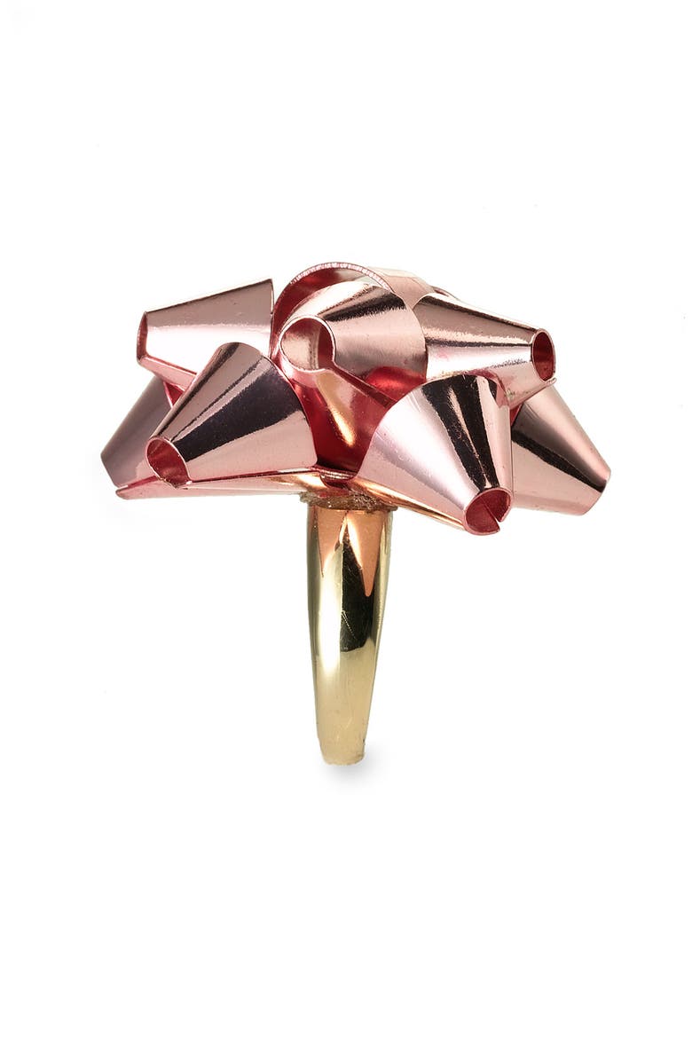 kate spade 'bourgeois bow' ring, Alternate, color, PINK