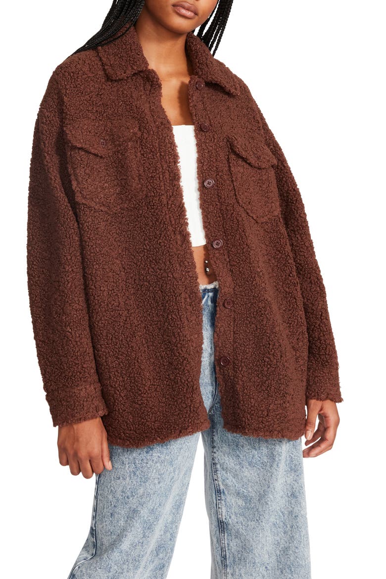 Textured Shirt Jacket, Main, color, SHAVED CHOCOLATE