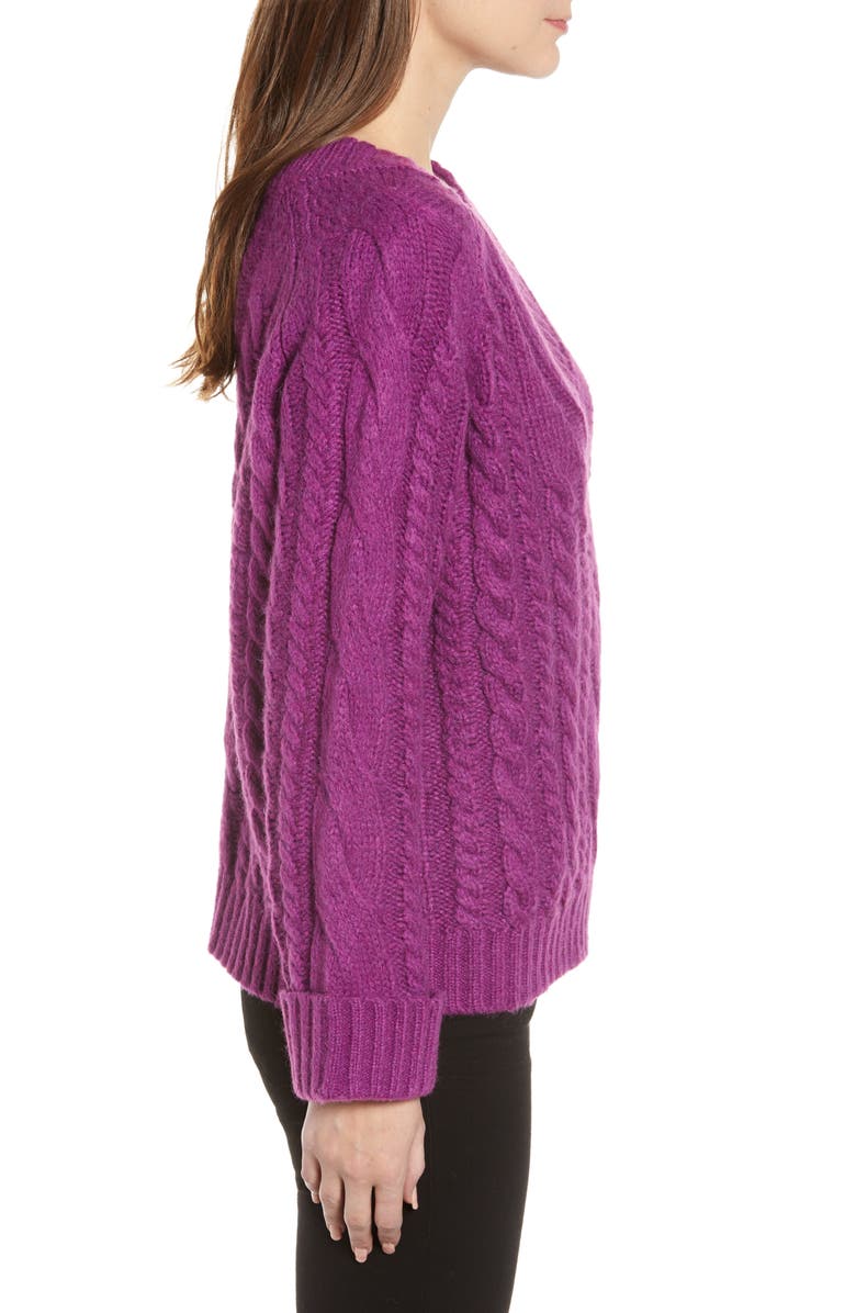 Rebecca Minkoff Maxine Cable Knit Sweater, Alternate, color, 