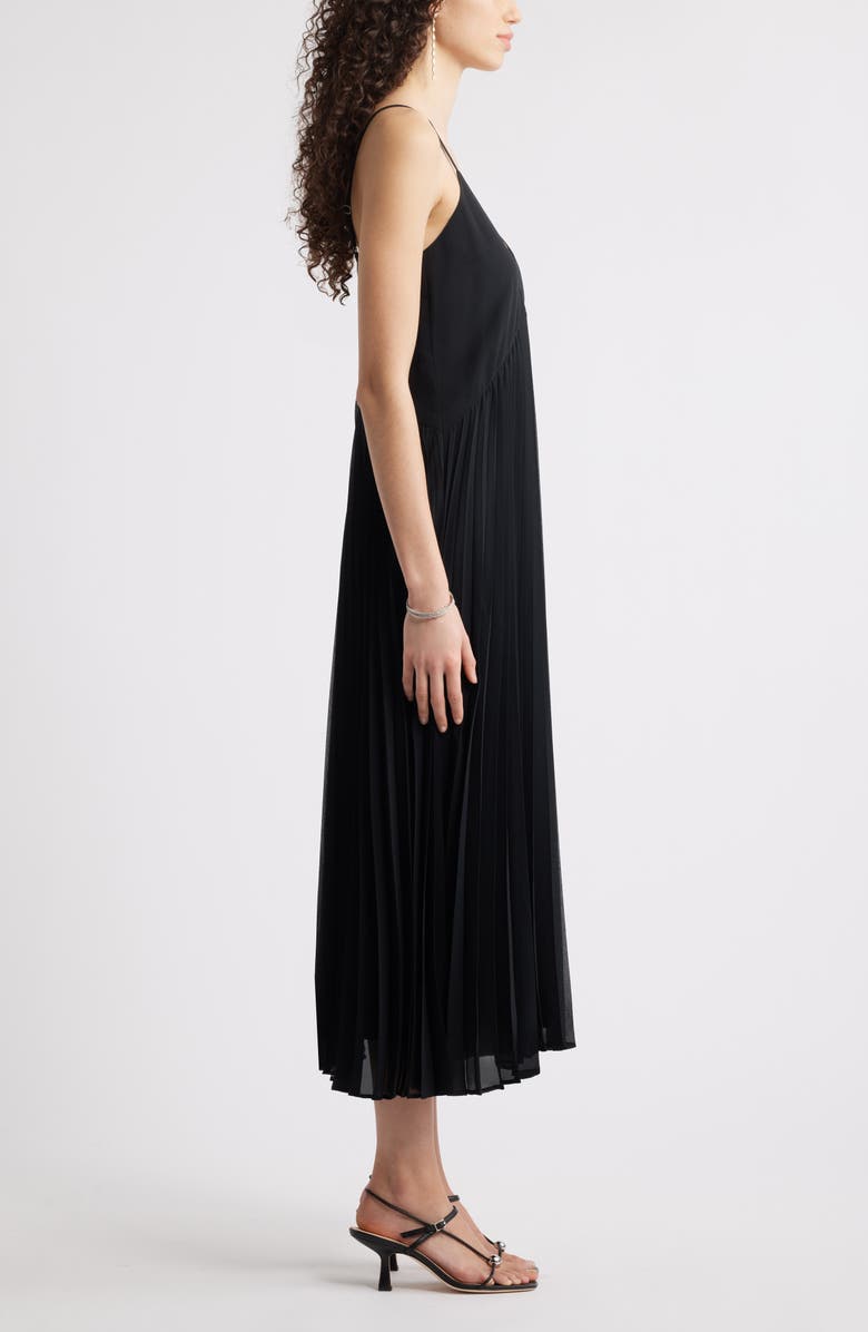 Chelsea28 Floral Pleated Sundress, Alternate, color, Black