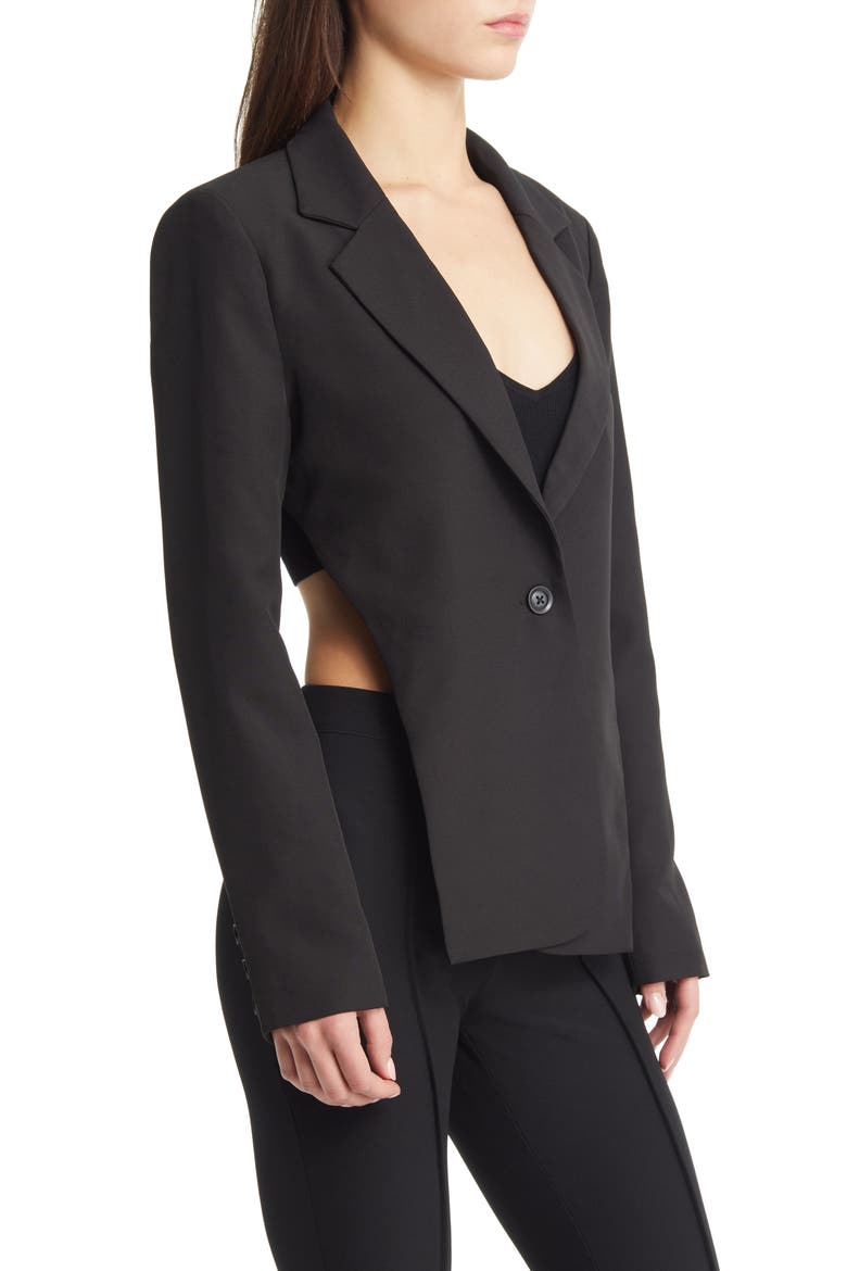 Open Back Blazer, Alternate, color, BLACK