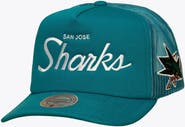 Mitchell & Ness Men's Mitchell & Ness Teal San Jose Sharks Head Coach Trucker Adjustable Hat