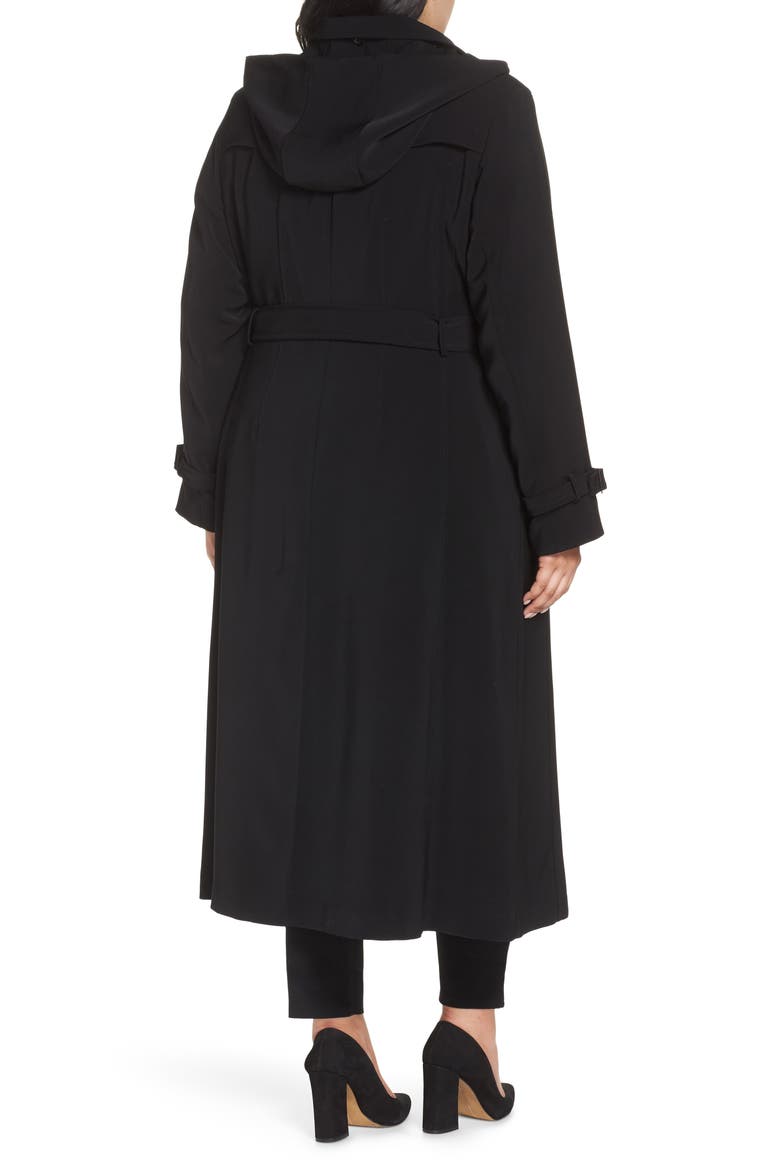 Long Nepage Raincoat with Detachable Hood & Liner, Alternate, color, BLACK