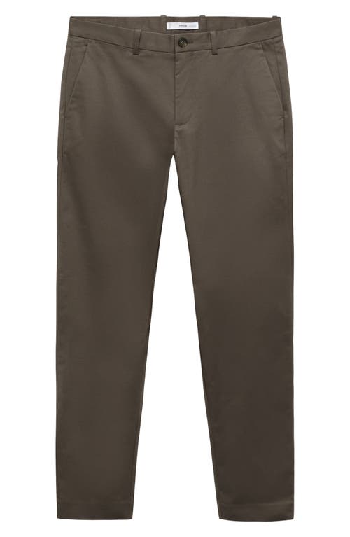 Mango Dublino Slim Fit Flat Front Stretch Stretch Chinos In Gray