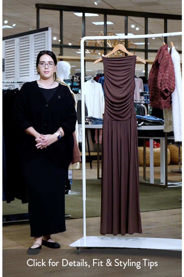 Clea Ruched Sleeveless Drop Waist Maxi Dress video