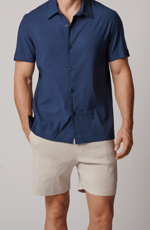 Leisure Lab Laid Back Linen Short In Beige