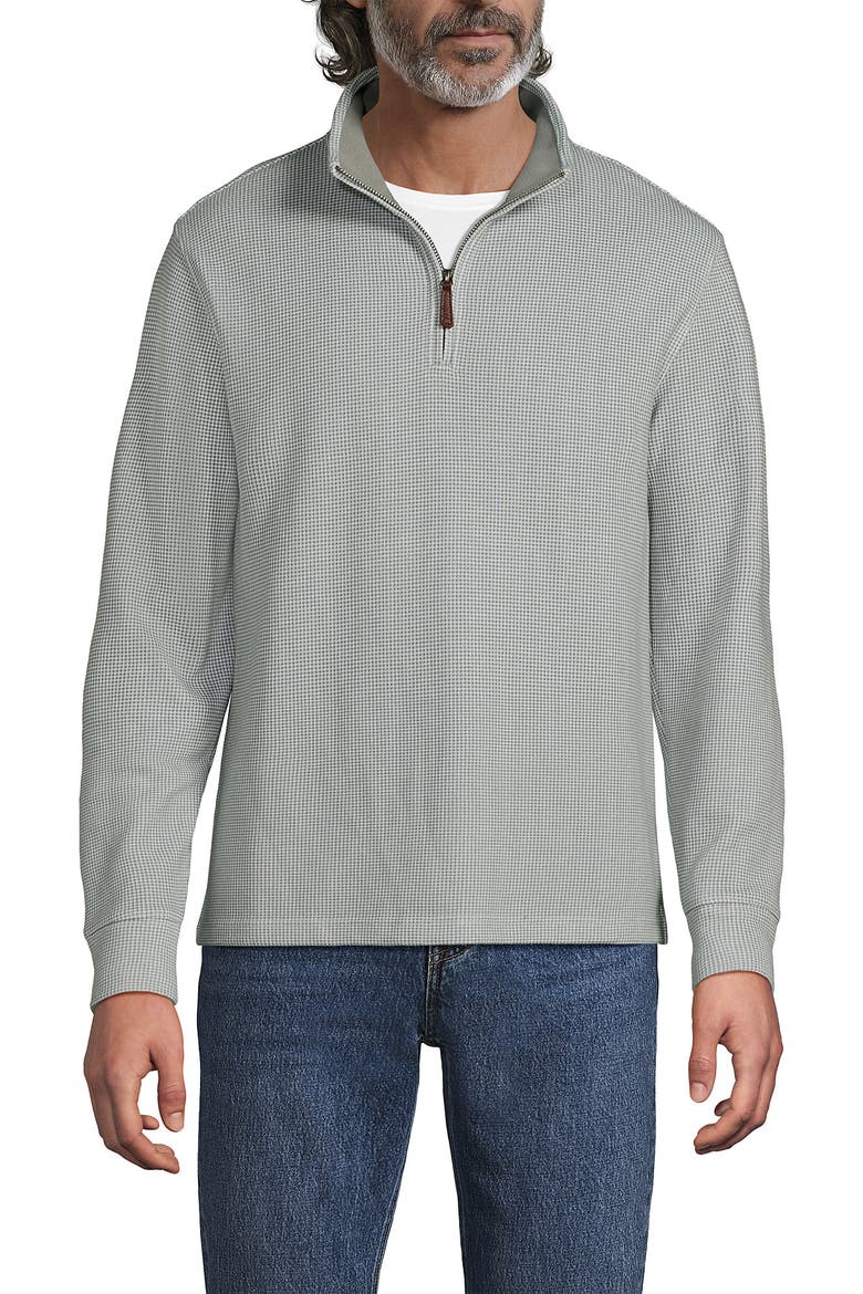 Bedford Rib Casual Quarter Zip Sweater, Main, color, Granite Mini Gingham