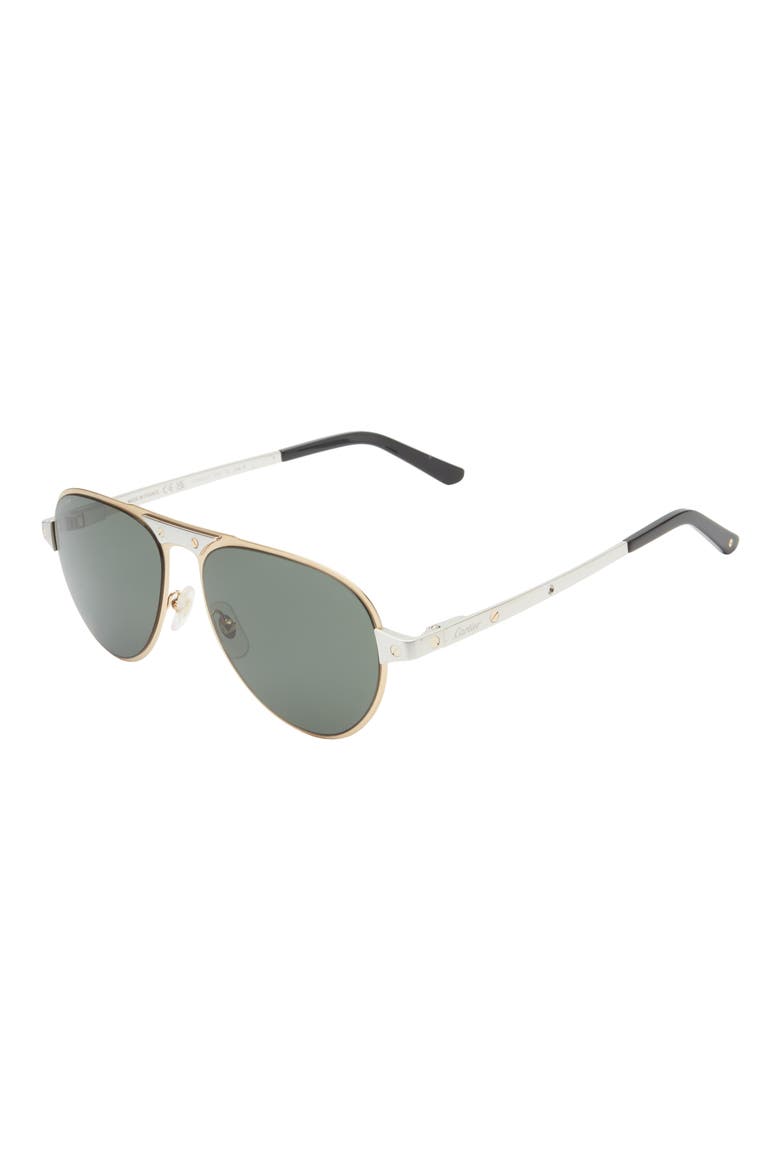 58mm Navigator Sunglasses, Alternate, color, GOLD