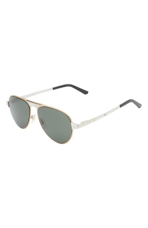 Cartier Santos Brushed Pilot Frame Sunglasses