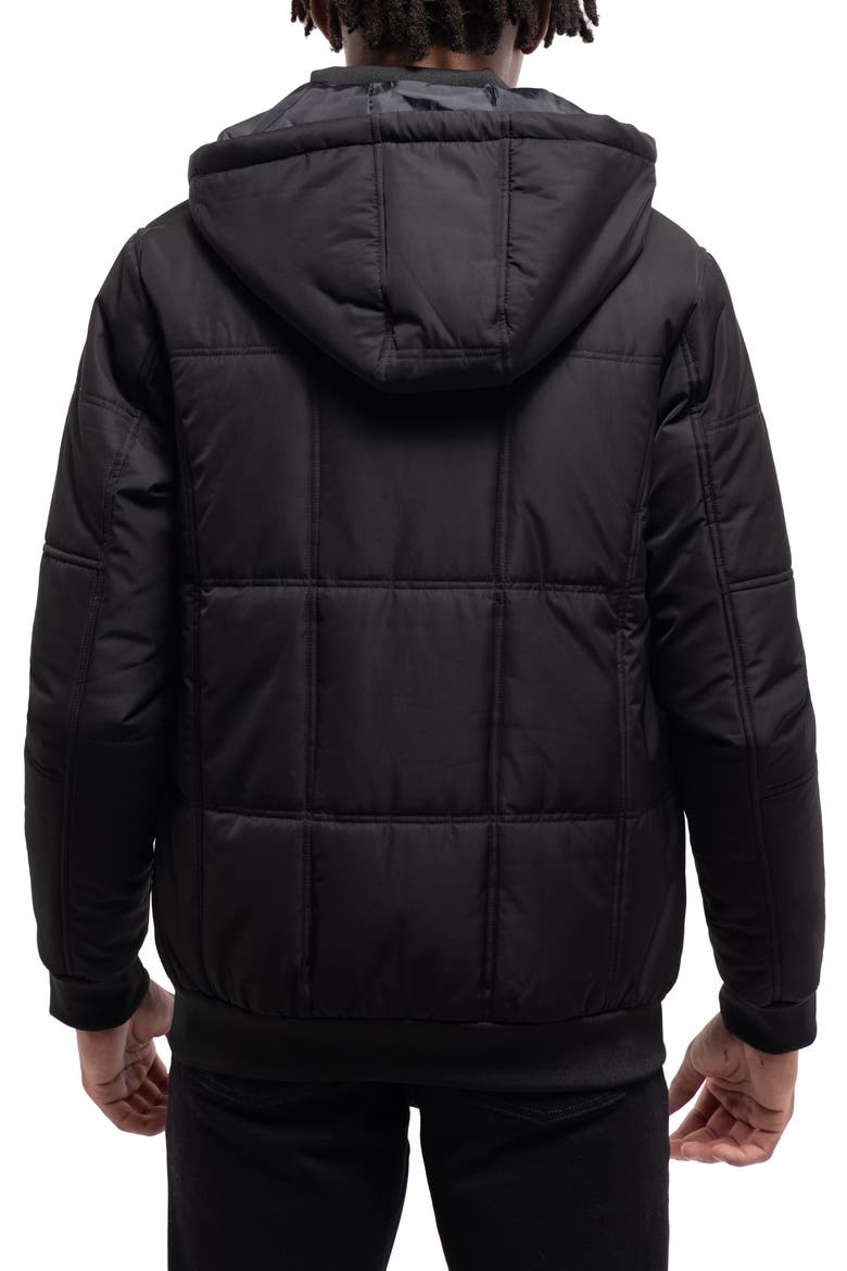Hooded Puffer Jacket, Alternate, color, BLACK
