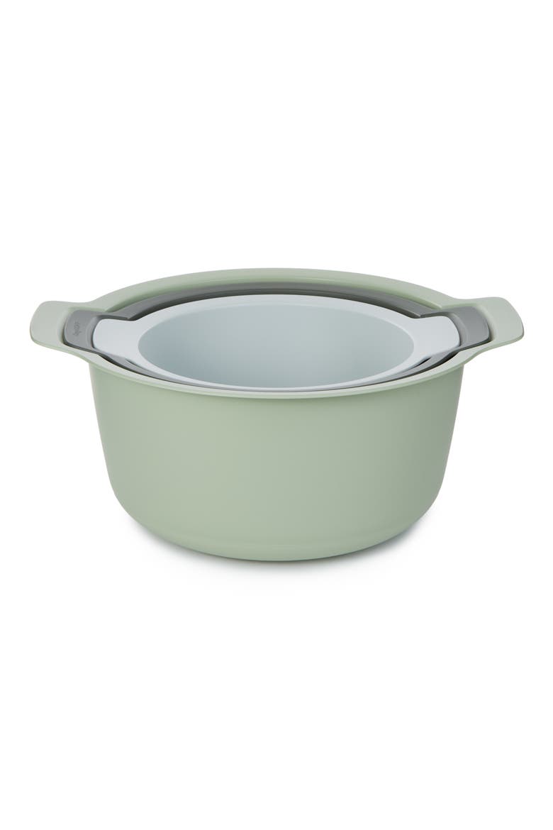 3-Piece Mixing Bowls & Colander Set, Main, color, GREEN