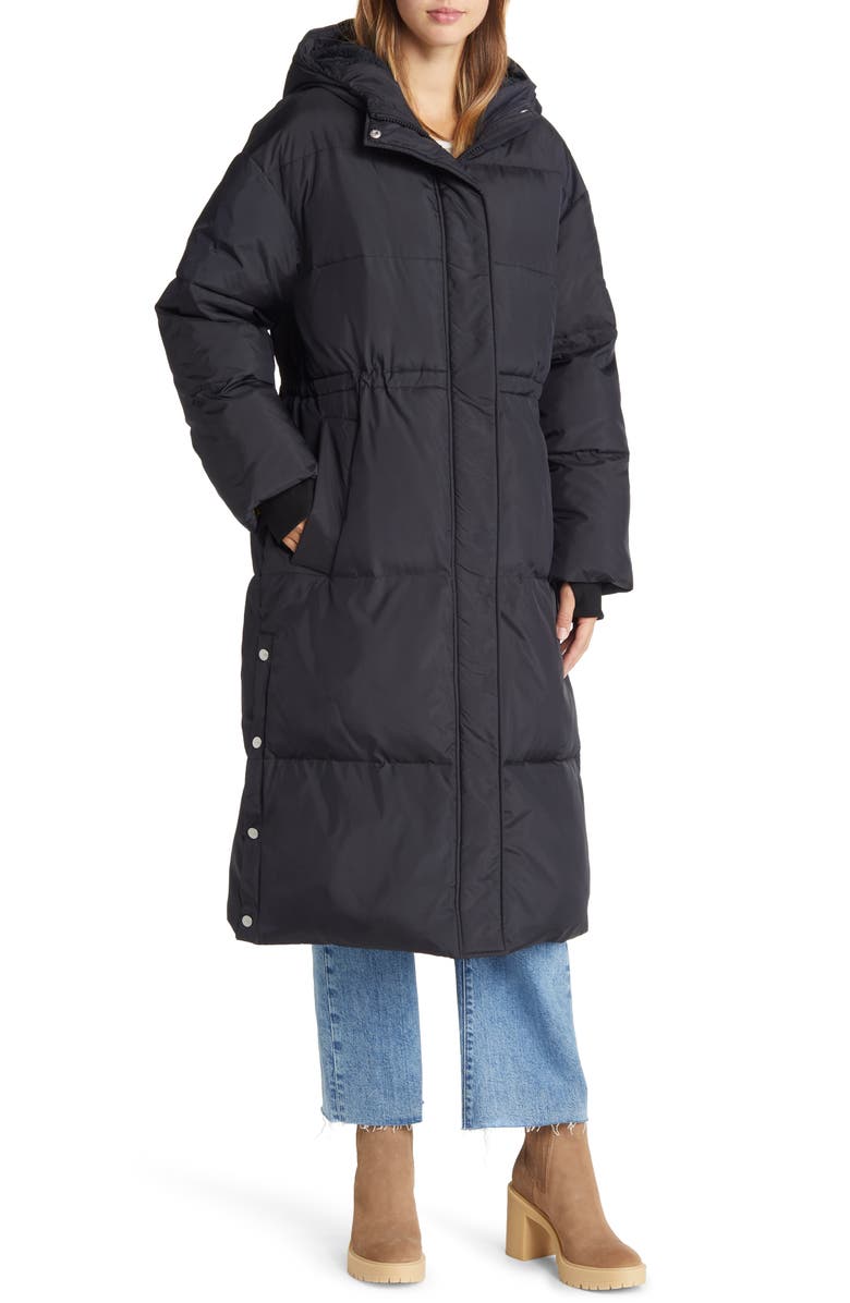 UGG<sup>®</sup> Keeley Faux Shearling Trim Longline Puffer Coat, Alternate, color,