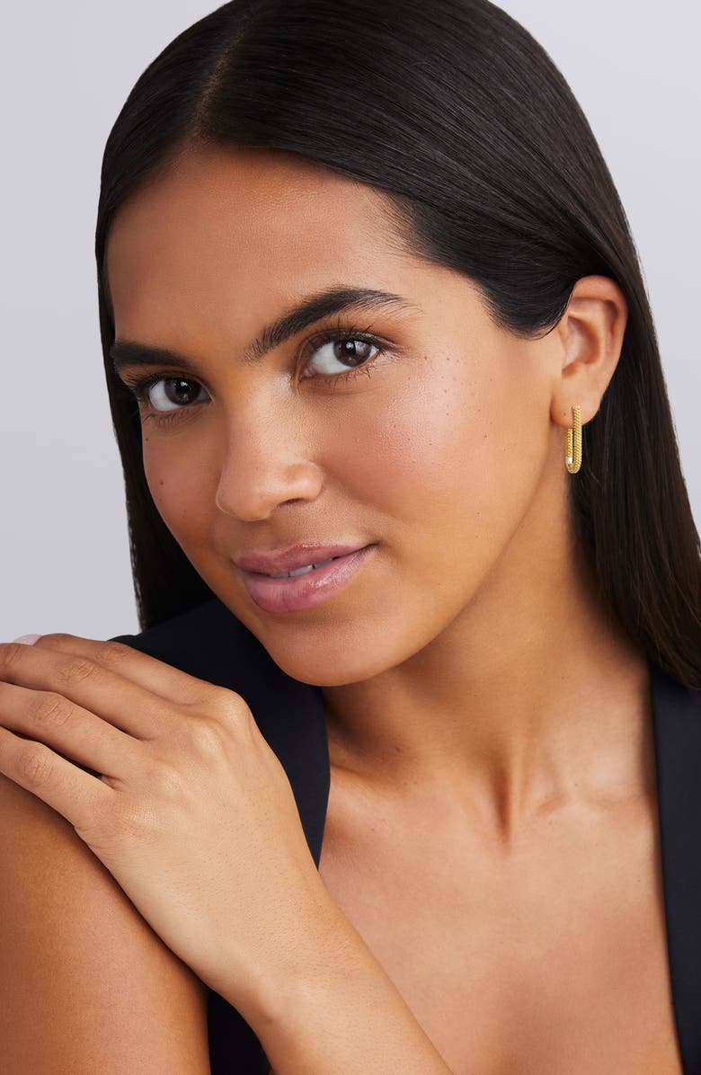 LAGOS Caviar Lux Two-Tone Mini Hoop Earrings, Alternate, color, Silver/ Gold