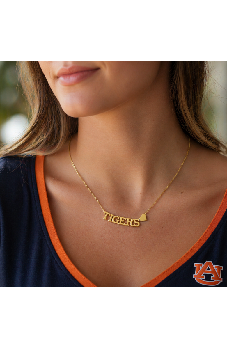 Color Shout Auburn University Gold Heart Necklace, Alternate, color, Yellow Gold
