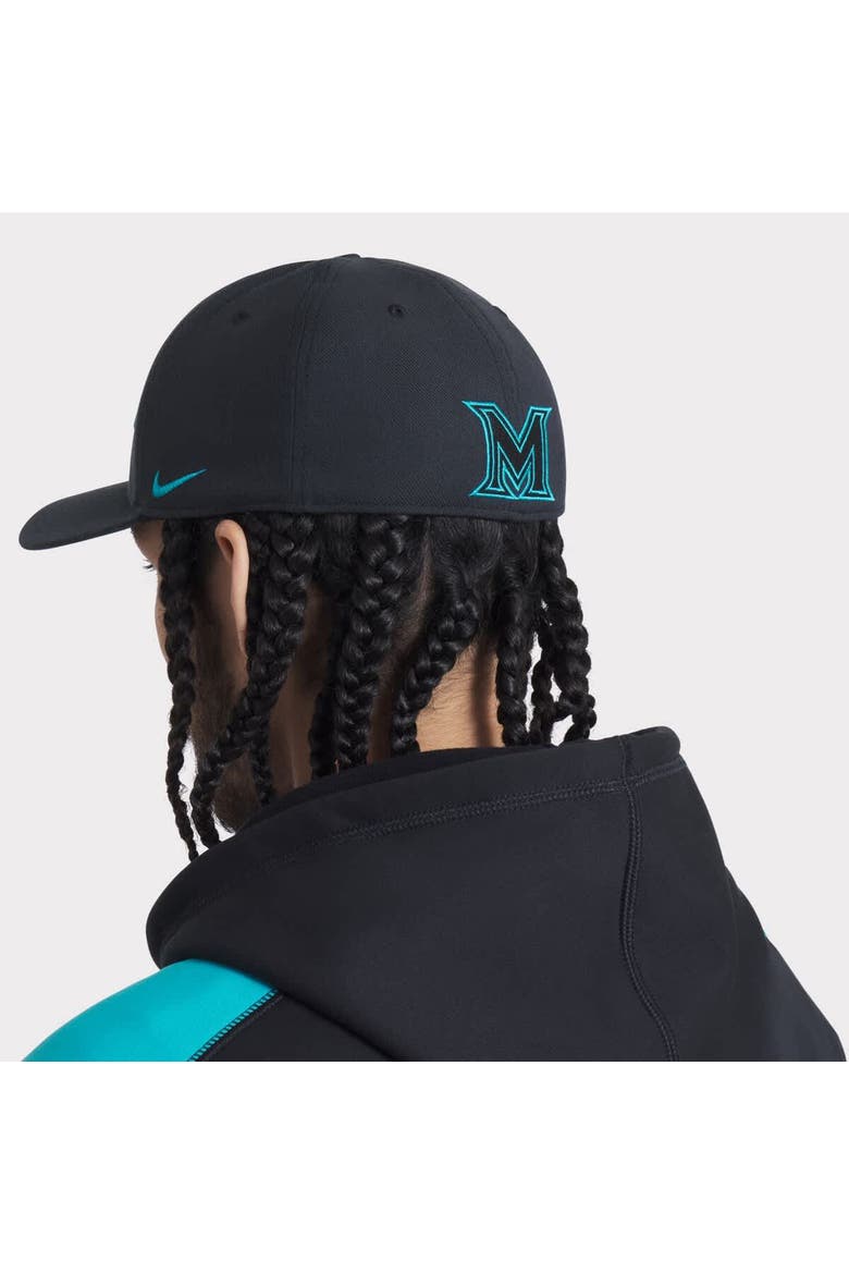 Men's Nike Black Miami Marlins 2025 City Connect Performance Swoosh Flex Hat, Alternate, color, Black