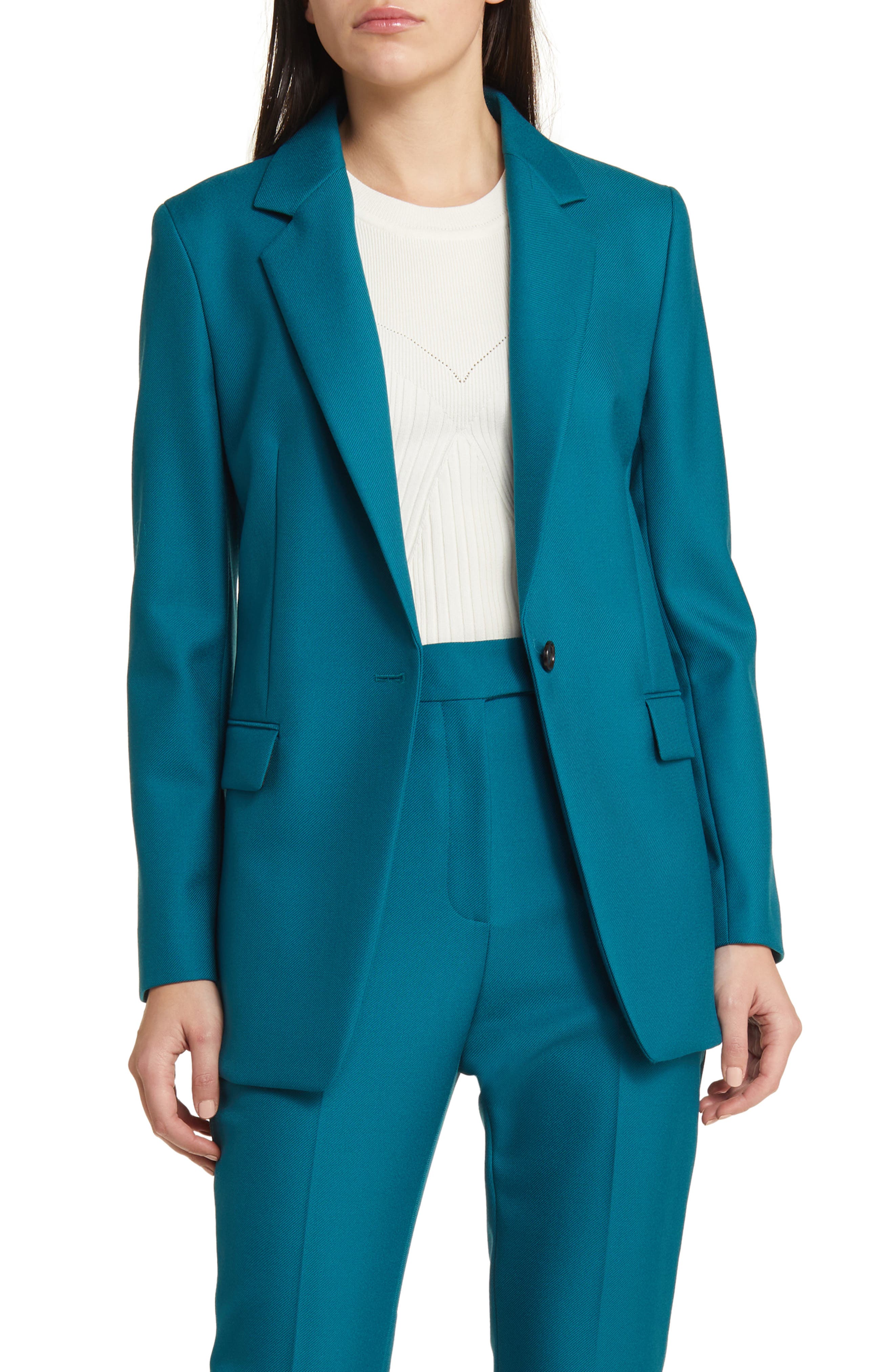 Jocaluah One-Button Virgin Wool Blazer (Women) | Nordstrom