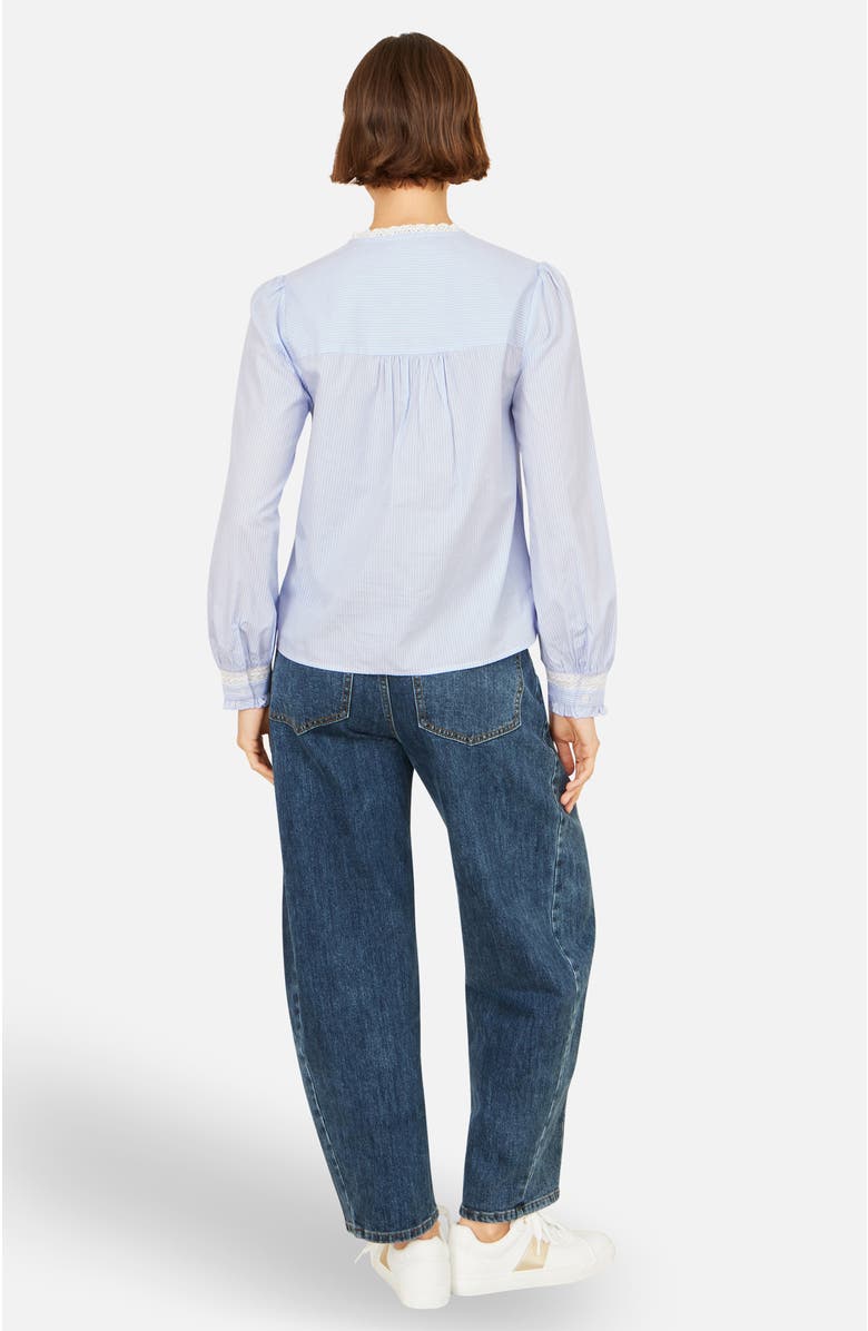 Yumi Stripe Shirt With Lace Detail, Alternate, color, Blue