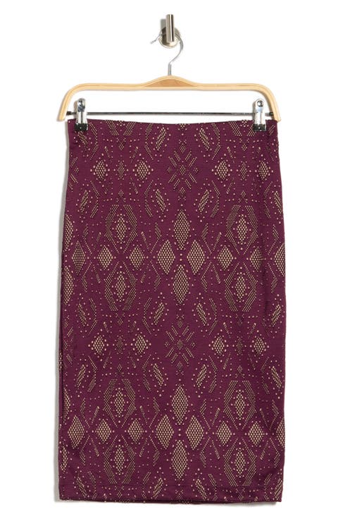 Jacquard Knit Pencil Skirt