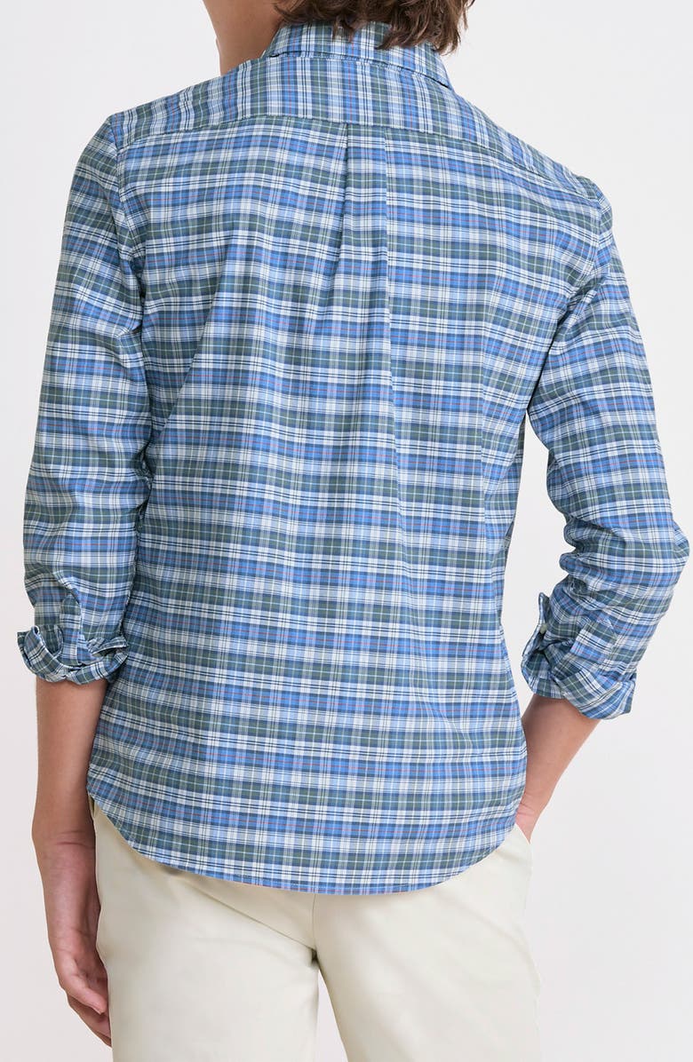 vineyard vines Kids' Faraway Performance Cotton Blend Button-Down Shirt, Alternate, color, Balsam