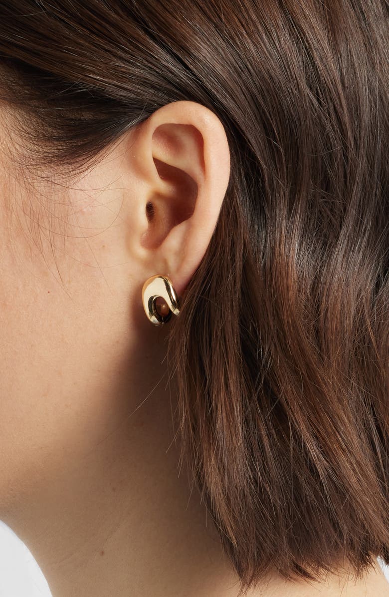 Nordstrom Crescent Huggie Earrings, Alternate, color, Gold