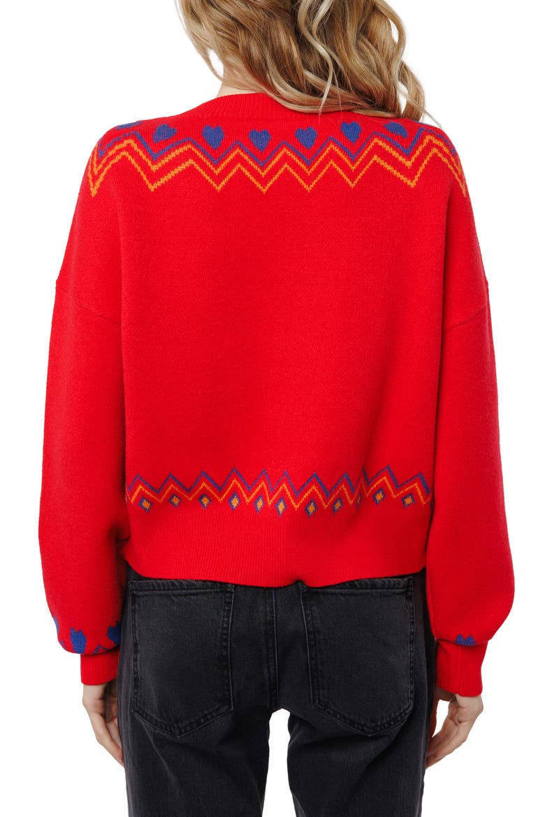Neve Jacquard Sweater, Alternate, color, RED
