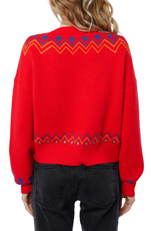 Ciebon Neve Jacquard Sweater In Red