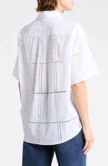 rag & bone Ella Eyelet Short Sleeve Button-Up Shirt