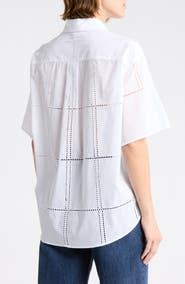 rag & bone Ella Eyelet Short Sleeve Button-Up Shirt