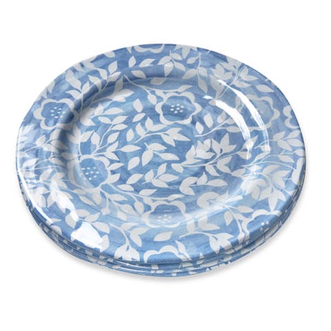Cottage Blue White Flower Melamine Salad Plate Dishwasher Safe