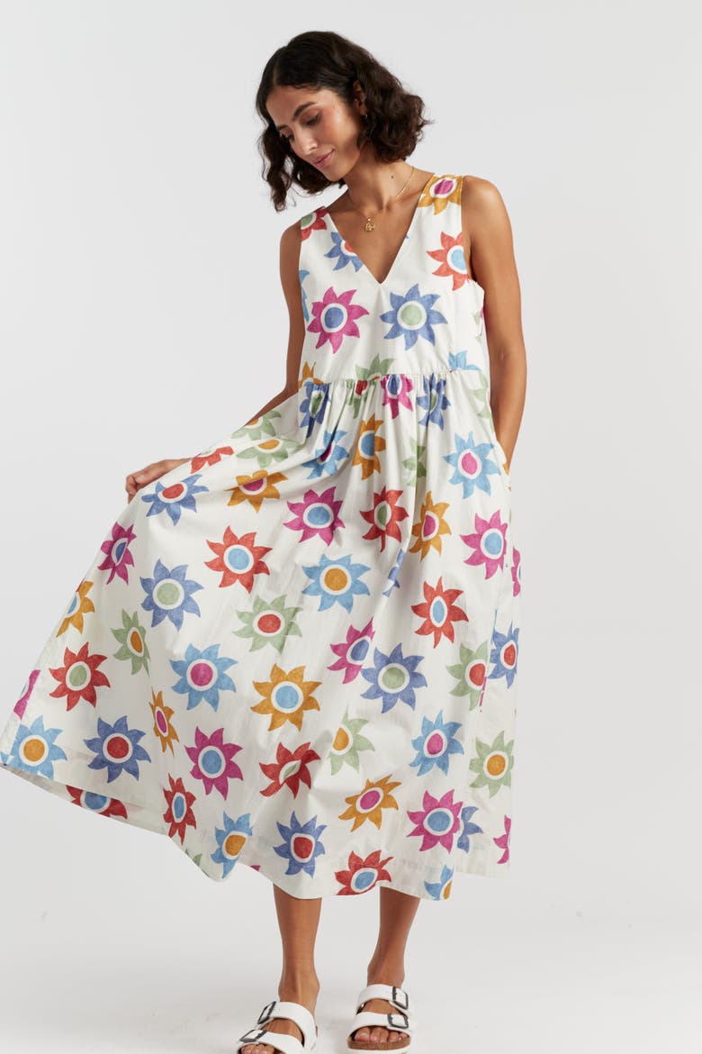 Cotton Sol Summer Dress, Alternate, color, Cream