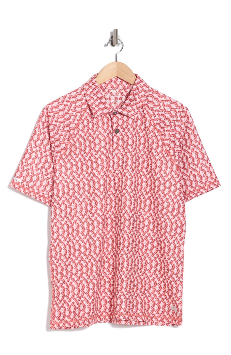 Tommy Bahama Fresco Geo Polo, Alternate, color, Red Ginger