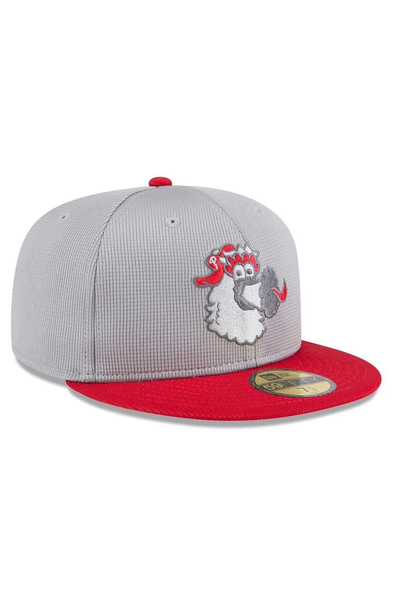 New Era Men's New Era Gray/Red Philadelphia Phillies 2025 Batting Practice 59FIFTY Fitted Hat, Alternate, color, Gray