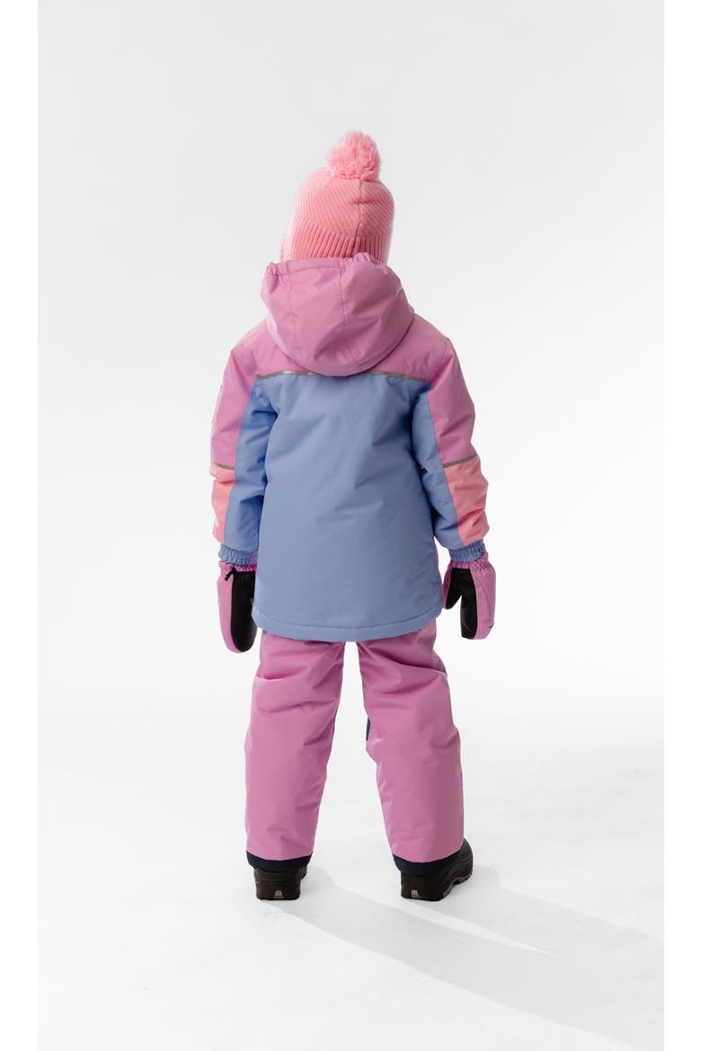Chill Lightweight Hooded Jacket & Foot Strap Pants Two Piece Snowsuit, Alternate, color, Pink, Blue and Mauve